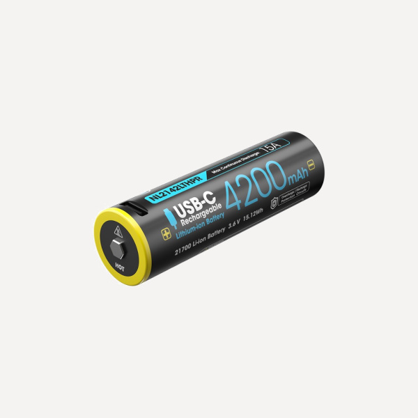 Аккумулятор NiteCore NL2142LTHPR 21700 USB-C (Li-Ion 15А, 4200 mAh, (-40°C))